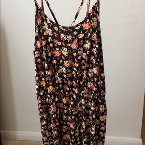 Floral romper with cut out open back